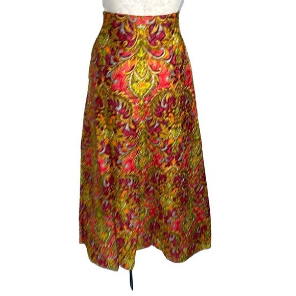 Beverly Vogue Womens Maxi Skirt Orange Size Medium M Vintage Quilted Made In USA - Picture 2 of 12